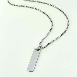 Kalung Liontin Panjang Baja Anti Karat Halus dengan Tulisan, Fashion Pria, Hadiah Sederhana, Penjualan Langsung Pabrik, Produk Terlaris - Product Image 2