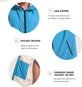 Custom Logo Long Sleeve Changing Drying Robe Adult Waterproof <strong>Surfing</strong> Poncho Winter Swimming Windproof Diving <strong>Coat</strong> - Product Image 2