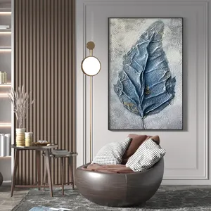 Home Decor Abstract Texture Hand Artwork 3D Leaf Canvas Wall Art Handpainted Oil Paintings With Picture Frames