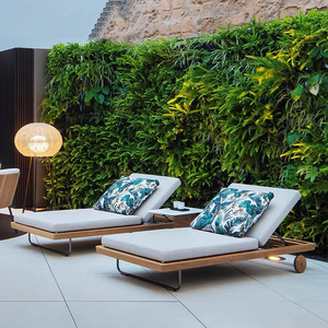 Lettino Prendisole Moderno in Legno per Esterni, Sdraio <span class=keywords><strong>da</strong></span> <span class=keywords><strong>Giardino</strong></span>, Lettino <span class=keywords><strong>da</strong></span> Spiaggia, Sedia a Sdraio per Piscina, Arredo Patio, Chaise Longue Reclinabile per il Tempo Libero - Product Image 3