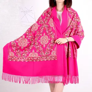 2023 New Ethnic Style Embroidery Embroidered Scarf Women Winter Versatile Thickened Warm Long Shawl