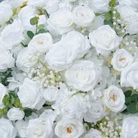 Boule de fleurs artificielles en soie blanche de style luxueux, de haute qualité, durable, pour la décoration de table de mariage, centre de table de scène, économique