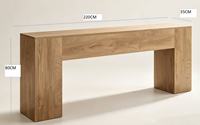Meilleures ventes : Tables consoles extra longues pour entrée, en chêne naturel brun, style farmhouse, table derrière le canapé, en bois