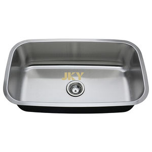 Fregadero de Cocina Rectangular de un Solo Tazón para Instalar Bajo Encimera JKY SS-3118 con Acabado Cepillado y un Solo Orificio - Product Image 2