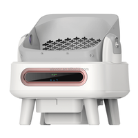 Toilette automatique pour chat ronde de 68L, litière automatique électrique pour chat avec couvercle, application à distance, nettoyage automatique, sans pelle