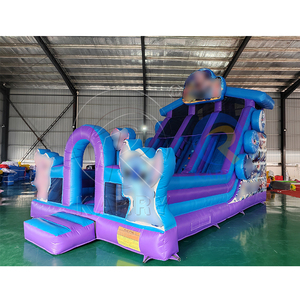Commercial Outdoor Kids Playground Inflatable Cartoon <b>Jumping</b> Castle Combo Inflatable Double lane Slide for Kids Adults - Product Image 1