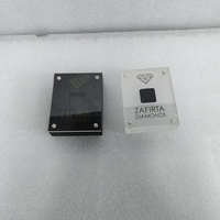 Boîte de rangement pour diamants en acrylique ZAFIRTA DIAMONDS, noire brillante, avec couvercle magnétique, présentoir de bureau moderne, personnalisable, luxe