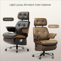 Chaise de bureau électrique de luxe en cuir de vache véritable ergonomie moderne patron PDG exécutif inclinable électrique grande chaise