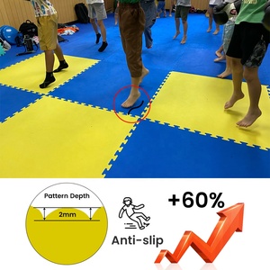 เสื่อจิ๊กซอว์ LYQUEEN สีเหลือง/น้ำเงิน แบบห้าแถบ เสื่อบูโด ปลอดสารพิษ ไร้กลิ่น มาตรฐาน ITF สำหรับเทควันโด - Product Image 4