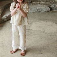 Chemises d'été pour filles, col de poupée pour bébé fille, chemise à fleurs de style princesse pour enfants, chemisier en coton pour enfants