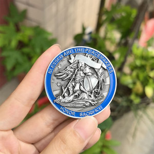 Monete commemorative in metallo personalizzate, monete d'oro e d'<span class=keywords><strong>argento</strong></span>, medaglie commemorative da collezione smaltate a doppia faccia in 3D con finitura retrò. - Product Image 1