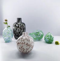 Vase centre de table en verre Art Déco, grand format, fait main, écologique, en forme de grenade, pour présentation sur table