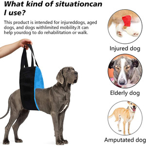 Arnés de apoyo para perros, de tela de color sólido, para las patas traseras, para recuperación postoperatoria. - Product Image 5