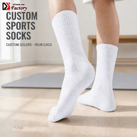 Chaussettes de sport mi-mollet en coton peigné ultra-doux avec semelle coussinée et fond éponge, chaussettes athlétiques performantes