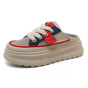 Customized Women's Casual Mesh <b>Half</b>-Drag Sandals Increasing Thick Soled Non-<b>Slip</b> Sandals Breathable Deodorization Sandals - Product Image 5