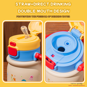 Tazza da Viaggio in Acciaio Inox <span class=keywords><strong>SpongeBob</strong></span> <span class=keywords><strong>SquarePants</strong></span> 530ml con Coperchio e Cannuccia per Regali, Bicchiere per Bambini e Auto - Product Image 3