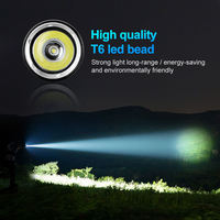 Lampe torche de plongée professionnelle T6 LED IPX8, profondeur de plongée 50m, portée 500m, alimentée par batterie 18650, en alliage d'aluminium, lampe torche LED portable
