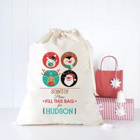 Sacs cadeaux personnalisables en coton uni avec cordon de serrage 2021 – Grands sacs en toile vierges pour sublimation, motif licorne, pour Noël, à personnaliser