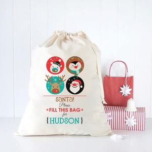 Sacs cadeaux personnalisables en coton uni avec cordon de serrage 2021 – Grands sacs en toile vierges pour sublimation, motif licorne, pour Noël, à personnaliser - Product Image 3