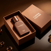 Vente en gros de flacons pulvérisateurs de parfum en verre vides de luxe, colorés, de 30 ml, 50 ml, 100 ml, noirs, avec boîte