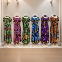 Vente en gros Nouvelle ceinture grande taille à la mode Robe ample à manches courtes avec impression de plumes pour femmes