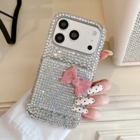 Coque de protection de luxe avec support et dragonne pour iPhone 17, 16, 15, 14, 13 Pro Max, motif nœud, pour usage quotidien