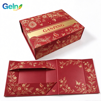 Boîte en carton rigide pliable personnalisée avec rabat magnétique, luxe, feuille d'or rouge, emballage du zodiaque 2027 pour les fêtes du Nouvel An