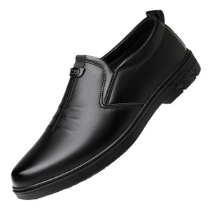 Mocasines de Cuero Genuino para Hombre, Punta Redonda, Sin Cordones, Suela de Goma Suave, Diseño Sólido con Logotipo en la Parte Inferior, Zapatos Casuales de Negocios para Otoño - Product Image 5