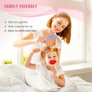 Brosse démêlante en nylon pour cheveux bouclés et humides, pour femmes, massage du cuir chevelu, usage en salon - Product Image 3