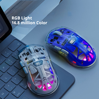 Ratón Wolf A2 de modo dual RGB luminoso 2,4G inalámbrico BT transparente para juegos, ordenador, ratón de oficina