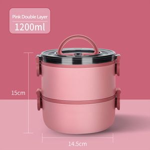 Hot seller Amazon manufacturer stainless steel insulated lunch box monolayer custom-made double layer children - Product Image 3