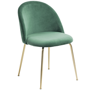 Chaise de salle à manger en tissu velours, coccinelle en métal pour Restaurant - Product Image 1