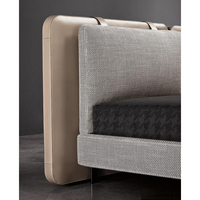 YUAOO Lit moderne de style italien, cadre en bois massif, tissus haut de gamme, version standard gain de place 1,8/2,0 mètres