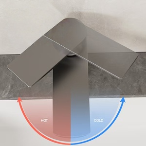 Robinet de <span class=keywords><strong>lavabo</strong></span> en acier inoxydable épaissi et robuste, gris bronze, avec tuyau d'arrivée d'eau chaude et froide de 60 cm - Product Image 5