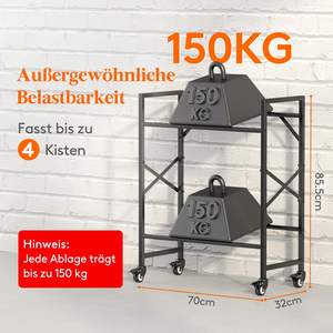 <strong>Drinks</strong> <strong>Crate</strong> Rack with Wheels for 4 <strong>Crates</strong>, Metal <strong>Drinks</strong> Shelf, Load Capacity 150 Kg/Layer, - Product Image 2