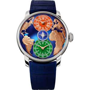 Jacob Montre pour homme d'affaires à double fuseau horaire Style européen américain Bracelet en acier inoxydable résistant à l'eau Miyota Mécanique Analogique - Product Image 1