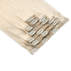 Extensions de cheveux naturels Remy vierges à clipser en dentelle, 7 pièces, 16 clips, 12-40 pouces, 100 grammes, mèches balayage pour femmes, usage quotidien. - Product Image 5