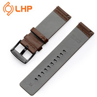 Bracelet en cuir souple ultra-fin à libération rapide – Largeurs 16/18/22/24 mm, couleurs noir/marron foncé/bleu, étanche, style mode pour montre connectée