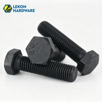 LEKON Chine, fabricant de boulons hexagonaux industriels en acier 304 316, grade 8.8, boulons hexagonaux en acier oxydé noir pour la construction