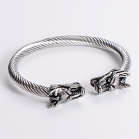 Bracelet torsadé en acier inoxydable pour homme ORDRM Dragon Men Bangle Jewellery