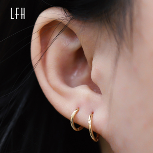 LFH all'ingrosso 18k oro reale <span class=keywords><strong>Mini</strong></span> 6mm 8mm 10mm cerchi <span class=keywords><strong>orecchini</strong></span> <span class=keywords><strong>orecchini</strong></span> a cerchio sottile <span class=keywords><strong>orecchini</strong></span> a cerchio piccoli in oro massiccio 18 carati - Product Image 3