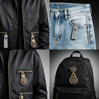 Tirette de fermeture éclair en métal gravée personnalisée avec logo de marque, prix d'usine, avec 3 éléments #   5 #   8 #   Glissière pour vêtements et chaussures