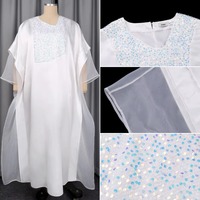 Robe Kaftan Africaine de Luxe pour Femmes AM251116, Col en V, Paillettes, Robe de Soirée Ample, Robe Musulmane, Robe Boubou Dubaï