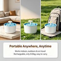 Fontaine à eau automatique portable OEM pour animaux de compagnie, rechargeable, étanche, ultra silencieuse, filtration à 4 niveaux, ABS, pour chats, chiens, oiseaux, solide