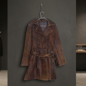 Manteau trench en cuir de vache pour femme Doublure en fausse fourrure Coque en cuir véritable Imperméable Style décontracté Impression personnalisée pour l'hiver - Product Image 3