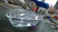 Bateau transparent avec fond transparent durable, kayak pour lacs et rivières, garantie 1 an, bateau à rames en matériau PC