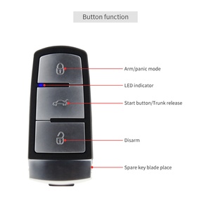 Shock Warning Pke Keyless Entry Push Button Start Auto Start Remote Engine Smart Entry Car Alarm - Product Image 2