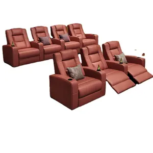 Xijiayi customized home cinema sofa leather recliner chair reclining seat theater seating with console for private theatre