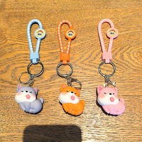 Offre Spéciale – Porte-clés décapsuleur 3D Shiba Inu en silicone et alliage de zinc, mignon chien de compagnie, breloque de sac, corde tressée, mode multi-occasions