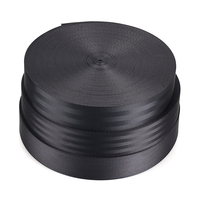 Sangles de ceinture de sécurité en polyester noir de haute qualité, robustes, à rayures sergé, largeur personnalisée, haute ténacité, vente directe